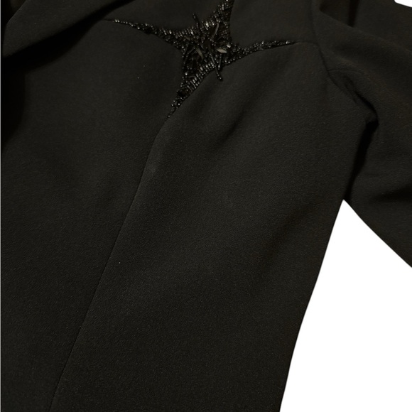 Badgely Mischka Couture USA Made Elegant Wool Blend Beaded Black Jacket Blazer 8 - Picture 6 of 7